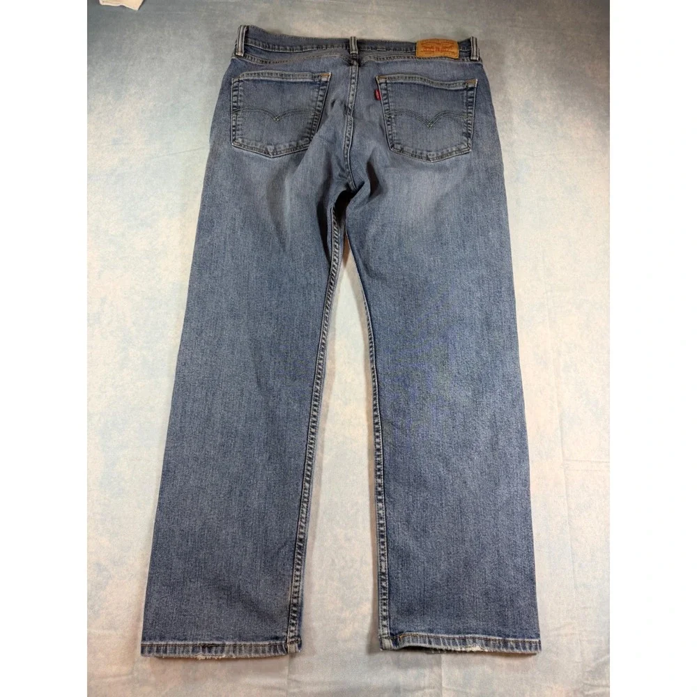 Levi's 505 Regular Fit Jeans Mens 36x29 Blue Good Distressed Straight Leg